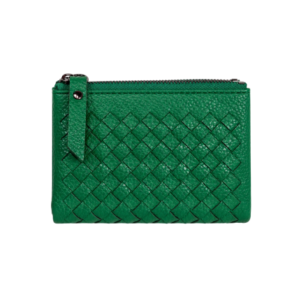 WOVEN BIFOLD WALLET - GREEN