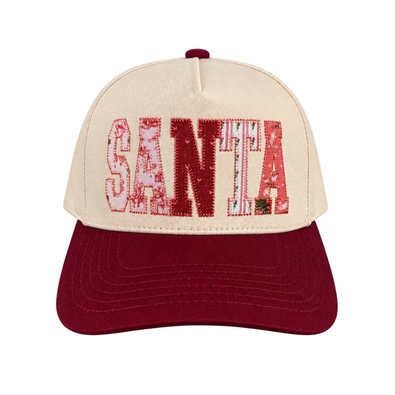 SANTA PATCH TRUCKER HAT - BURGUNDY