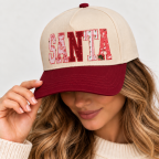 SANTA PATCH TRUCKER HAT - BURGUNDY