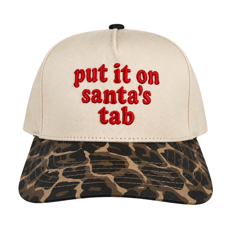 SANTA'S TAB LEOPARD PRINT BRIM HAT