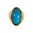OVAL CABOCHON STATEMENT RING - TURQUOISE