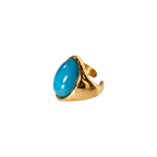 OVAL CABOCHON STATEMENT RING - TURQUOISE