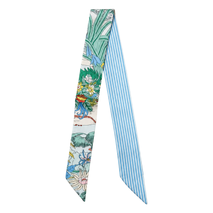 TWILLY SCARF - BOTANICAL & BLUE STRIPES