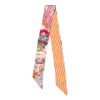 TWILLY SCARF - BOTANICAL & ORANGE STRIPES