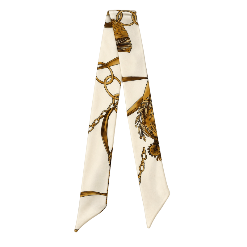 TWILLY SCARF - IVORY EQUESTRIAN CHAIN