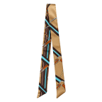 TWILLY SCARF - TAN EQUESTRIAN STRIPED