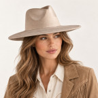 WIDE-BRIM WESTERN HAT - TAUPE