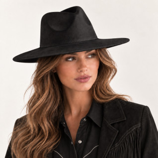 WIDE-BRIM WESTERN HAT - BLACK