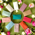 TEXTURED VEGAN LEATHER CLUTCH/CROSSBODY - METALLIC IVORY 