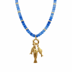GOLD DIPPED BEADED NECKLACE - FISH