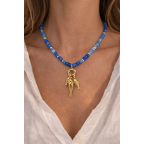 GOLD DIPPED BEADED NECKLACE - FISH