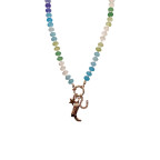 BEADED CHARM NECKLACE - BLUE
