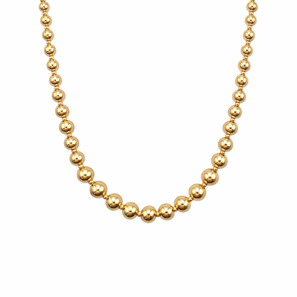 BEADED BALL NECKLACE - GOLD