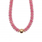 CHUNCKY BEADED NECKLACE - PINK 