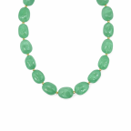 CHUNKY BEADED NECKLACE - LIGHT GREEN 