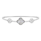 CLOVER CUFF BRACELET - SILVER 