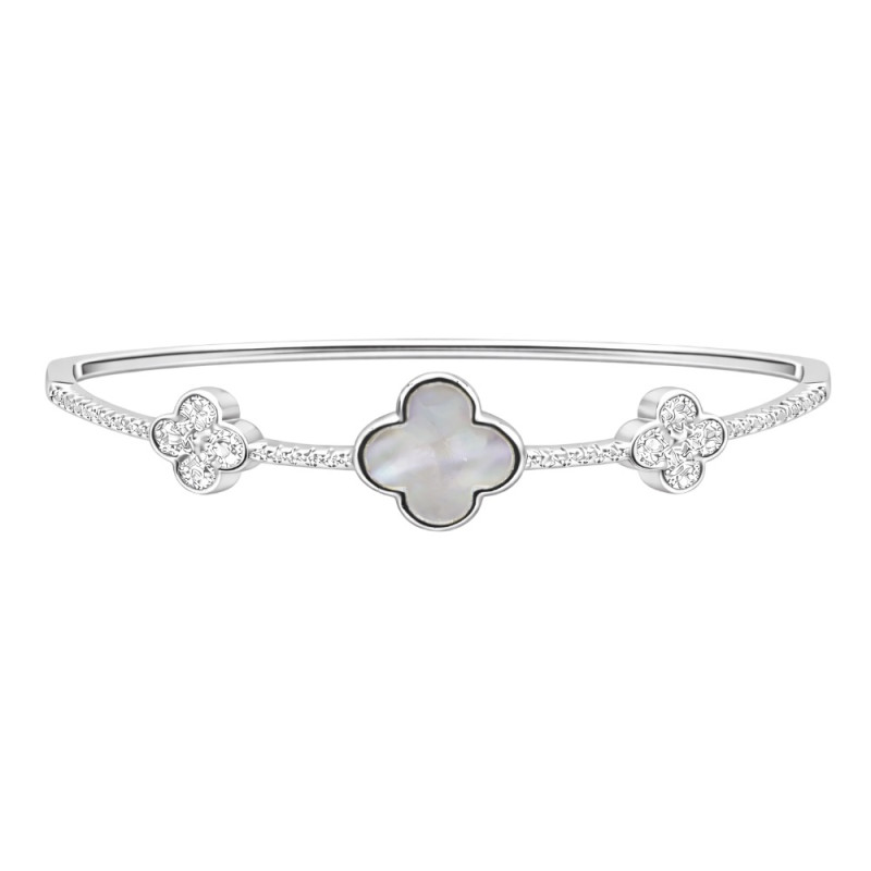 CLOVER CUFF BRACELET - SILVER 