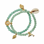 CRYSTAL BEADED BRACELET- MINT 