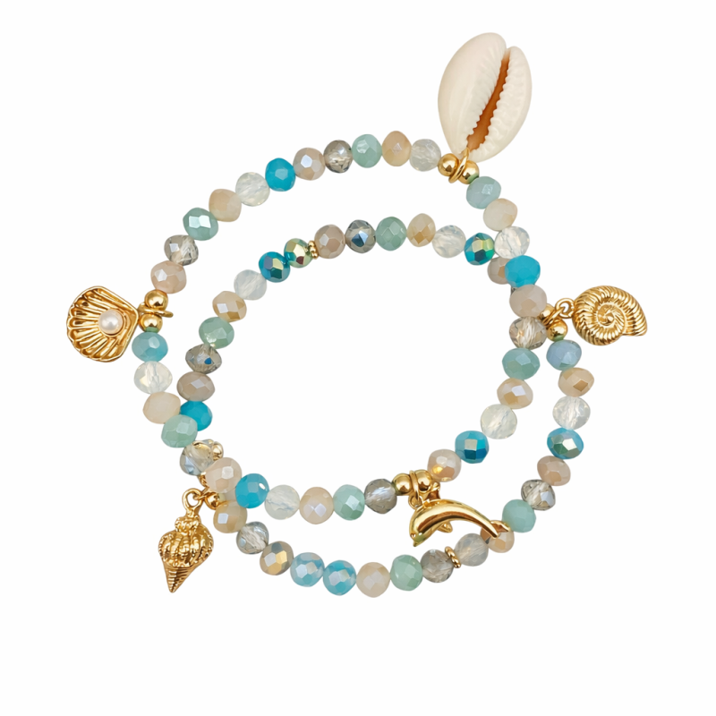CRYSTAL BEADED BRACELET - MULTI 