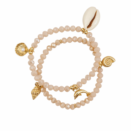 CRYSTAL BEADED BRACELET - PINK 
