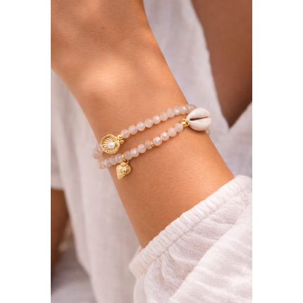 CRYSTAL BEADED BRACELET - PINK 
