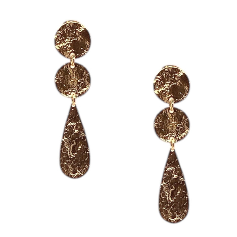 GOLD DIPPED DANGLE EARRINGS - GOLD 