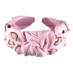 SEED BEAD HEART KNOT HEADBAND - PINK 