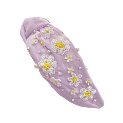 KNOT HEADBAND - FLOWERS - LAVENDER