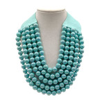 MAGNETIC CLASP PEARL NECKLACE - LIGHT BLUE 