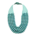 MAGNETIC CLASP PEARL NECKLACE - LIGHT BLUE 