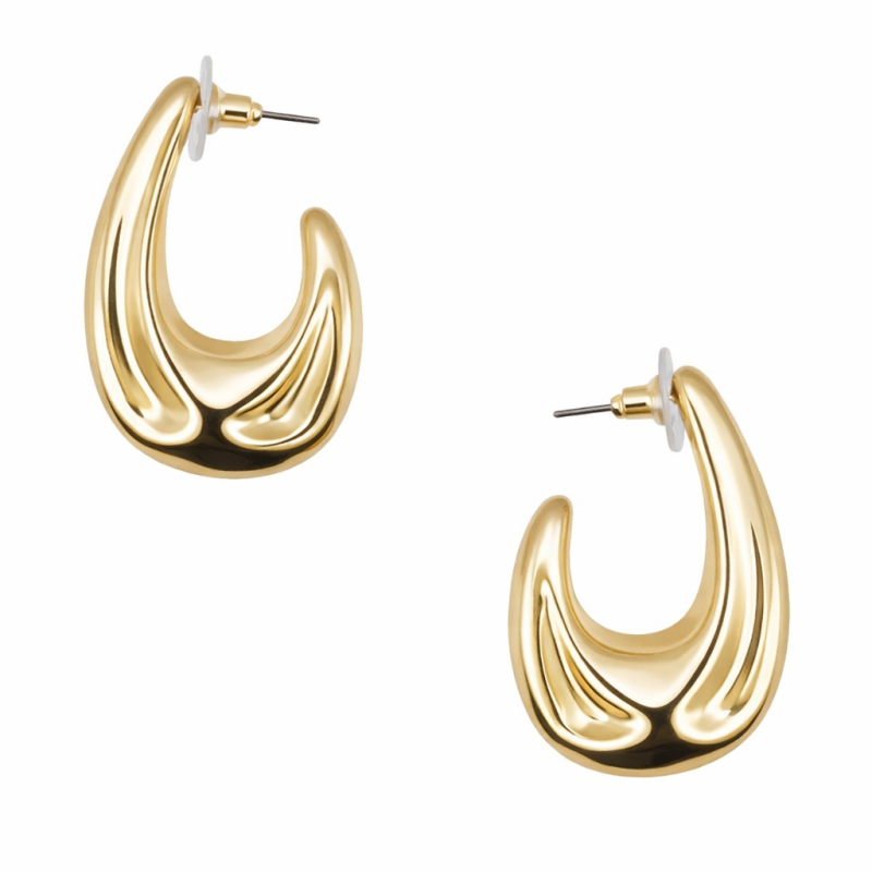 OPEN HOOP EARRINGS - GOLD 