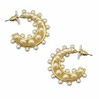 PEARL OPEN HOOP - GOLD 