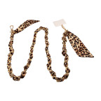 SILK SCARF PURSE STRAP - LEOPARD 