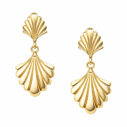 SHELL EARRINGS - GOLD 