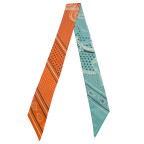 TWILLY SCARF - ORANGE & TURQUOISE 