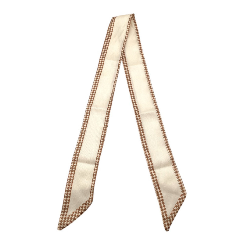 TWILLY SCARF - IVORY & BROWN 