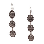 FLOWER WESTERN EARRINGS - SILVER 