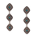 WESTERN FLOWER EARRINGS - TURQUOISE 