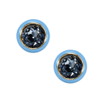 BLUE CRYSTAL ENAMEL EARRINGS