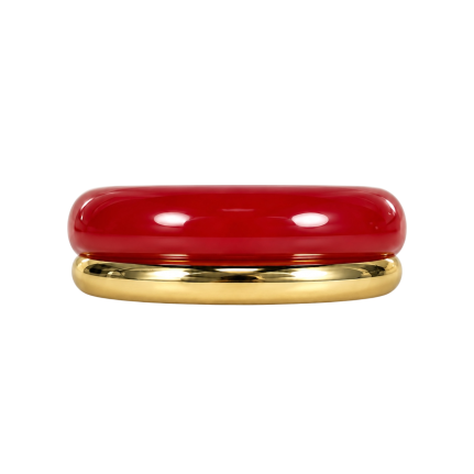CHERRY RED AND GOLD RING