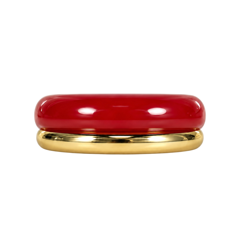 CHERRY RED AND GOLD RING