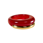 CHERRY RED AND GOLD RING