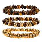 CHIP BEAD BRACELET - BROWN