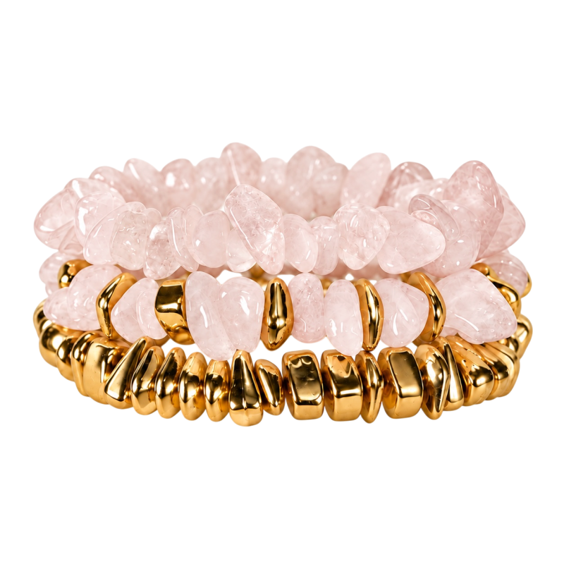CHIP BEAD BRACELET - PINK