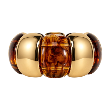 CHUNKY GOLD-TONE AMBER BRACELET