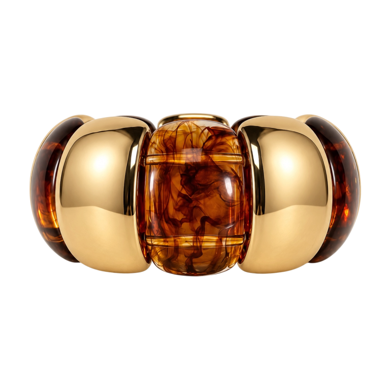 CHUNKY GOLD-TONE AMBER BRACELET