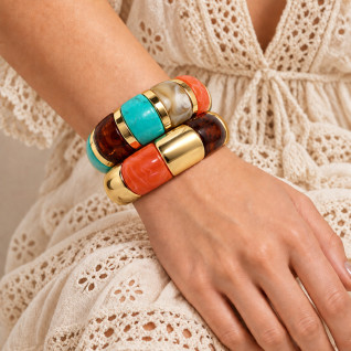 MULTICOLOR GOLD-TONE BRACELET SET