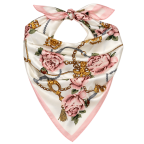 EQUESTRIAN FLORAL SILK SCARF - BLUSH