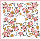 EQUESTRIAN FLORAL SILK SCARF - BLUSH