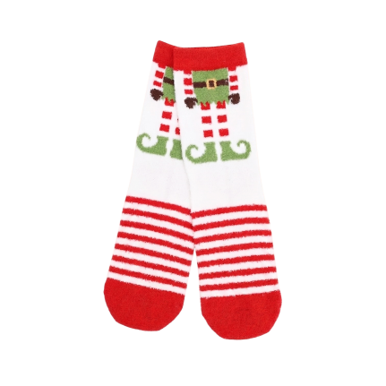 FUZZY CHRISTMAS SOCKS - SANTA'S HELPER
